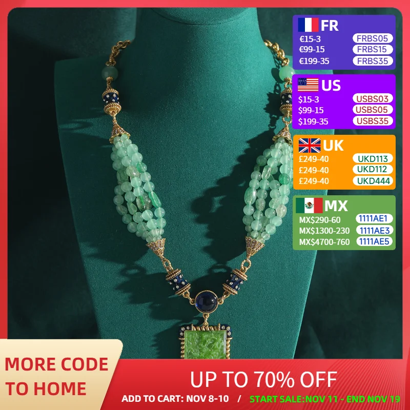 New Handmade Natural Hanging Tag Pendant Necklace Antique Light Green Bead Glass Long Vintage Jewelry Accessories for Women
New Handmade Natural Hanging Tag Pendant Necklace Antique Light Green Bead Glass Long Vintage Jewelry Accessories for Women