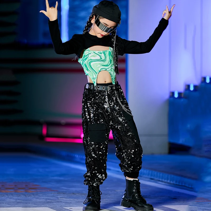 2024 Jazz Modern Dance Costumes For Girls Crop Tops Sequin Pants Suit Kids Clothing Hip Hop Performance Stage Outfits DQS15625
2024 Jazz Modern Dance Costumes For Girls Crop Tops Sequin Pants Suit Kids Clothing Hip Hop Performance Stage Outfits DQS15625