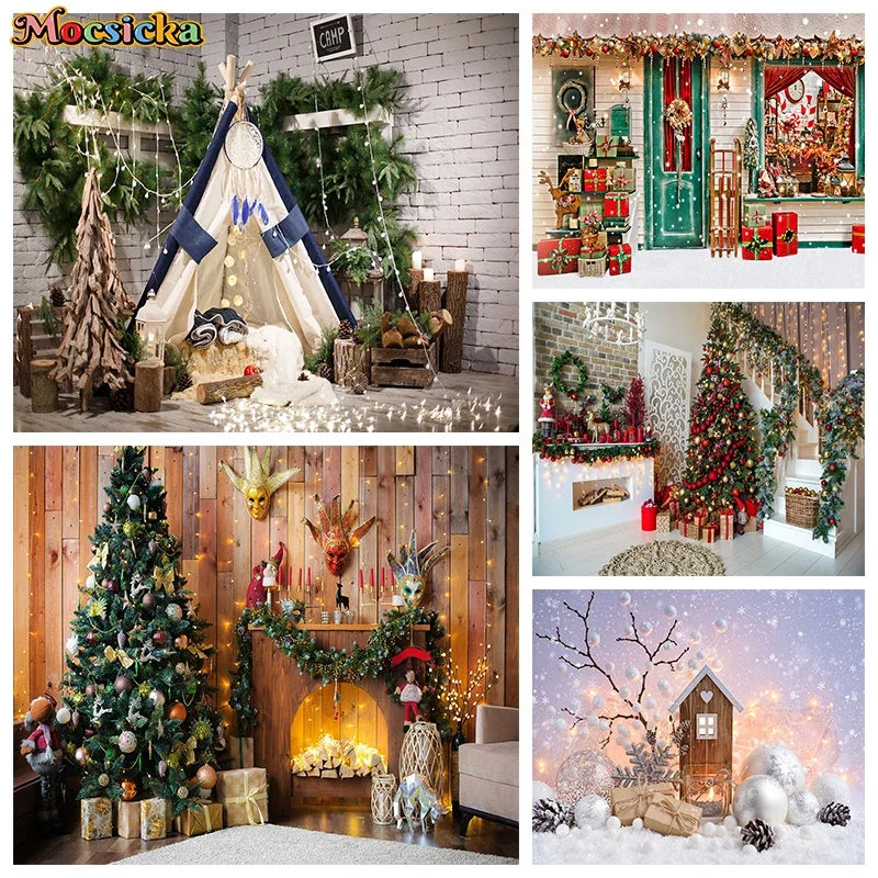 Mocsicka Winter Christmas Decoration Photography Background Xmas Tree House Tent Fireplace Light Wreath Gift Photo Backdrop Prop
Mocsicka Winter Christmas Decoration Photography Background Xmas Tree House Tent Fireplace Light Wreath Gift Photo Backdrop Prop