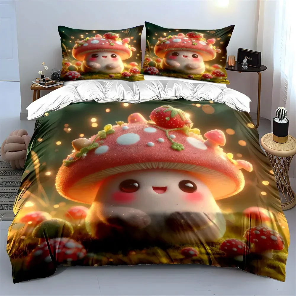 Cute Mushroom Trio Home Decoration Bedding Set with 1 Duvet Cover 2 Pillowcases Single Double King Queen, Gift
Cute Mushroom Trio Home Decoration Bedding Set with 1 Duvet Cover 2 Pillowcases Single Double King Queen, Gift