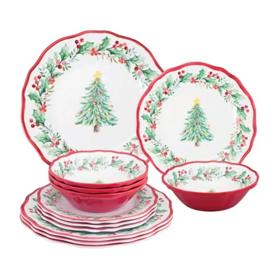 ware 12 Pcs Melamine Dinnerware Sets Outdoor Dishes Set Plates and Bowls Sets Christmas Decorations Service for 4 Red
ware 12 Pcs Melamine Dinnerware Sets Outdoor Dishes Set Plates and Bowls Sets Christmas Decorations Service for 4 Red