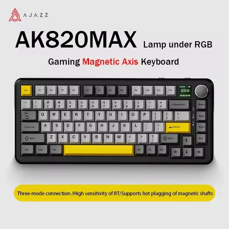 AK820 MAX Механическая клавиатура Ajazz 75% Механическая клавиатура Bluetooth Wireless/Type-C Проводная с TFT-экраном для Mac/Win
AK820 MAX Механическая клавиатура Ajazz 75% Механическая клавиатура Bluetooth Wireless/Type-C Проводная с TFT-экраном для Mac/Win