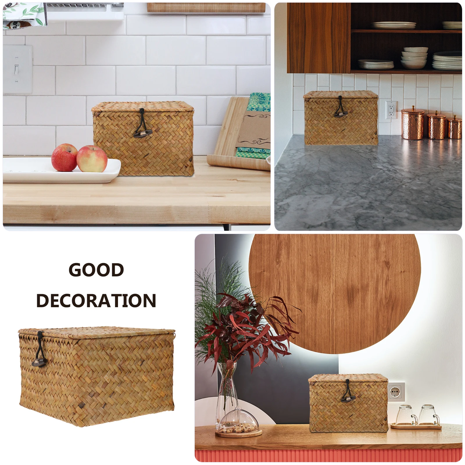 Straw Storage Box Tea Organizer Holder Cord Material Craftsmanship Tidy Home Decoration for Kitchen Living Room 
Straw Storage Box Tea Organizer Holder Cord Material Craftsmanship Tidy Home Decoration for Kitchen Living Room