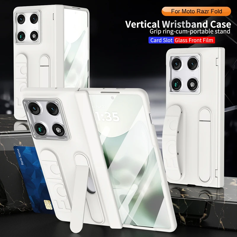 For Motorola Moto Razr Fold Case ELVEV Shockproof Hard PC Band Phone Cover with Glass Front Film and Stand
For Motorola Moto Razr Fold Case ELVEV Shockproof Hard PC Band Phone Cover with Glass Front Film and Stand
