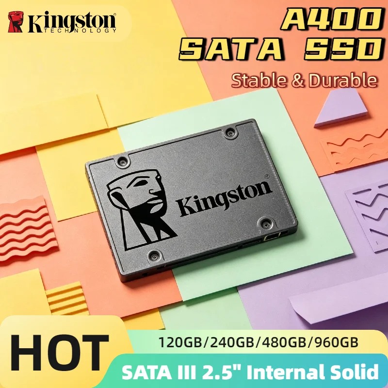Kingston A400 Internal SSD 960GB 480GB 240GB 120GB 2.5 Inch SATA III Solid State Drive for Laptop Desktop PC Pro Unit 4K
Kingston A400 Internal SSD 960GB 480GB 240GB 120GB 2.5 Inch SATA III Solid State Drive for Laptop Desktop PC Pro Unit 4K