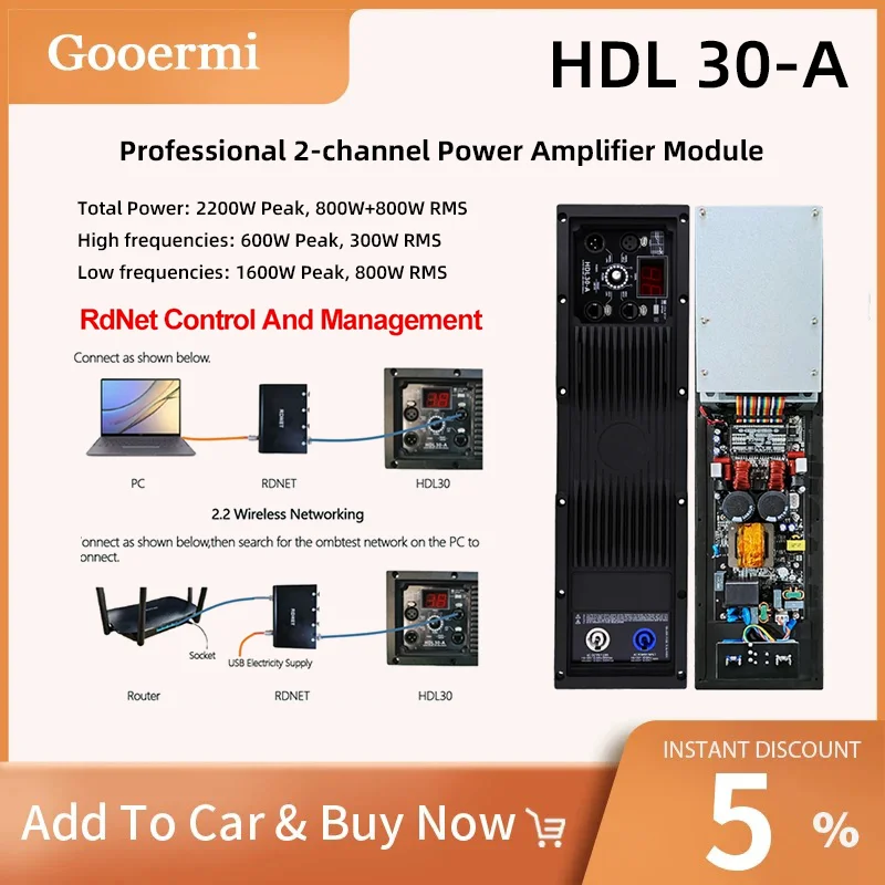 Модуль цифрового усилителя класса D Gooermi HDL30-A DSP профессионального уровня для линейных акустических систем, металлический корпус, для сцены.
Модуль цифрового усилителя класса D Gooermi HDL30-A DSP профессионального уровня для линейных акустических систем, металлический корпус, для сцены.