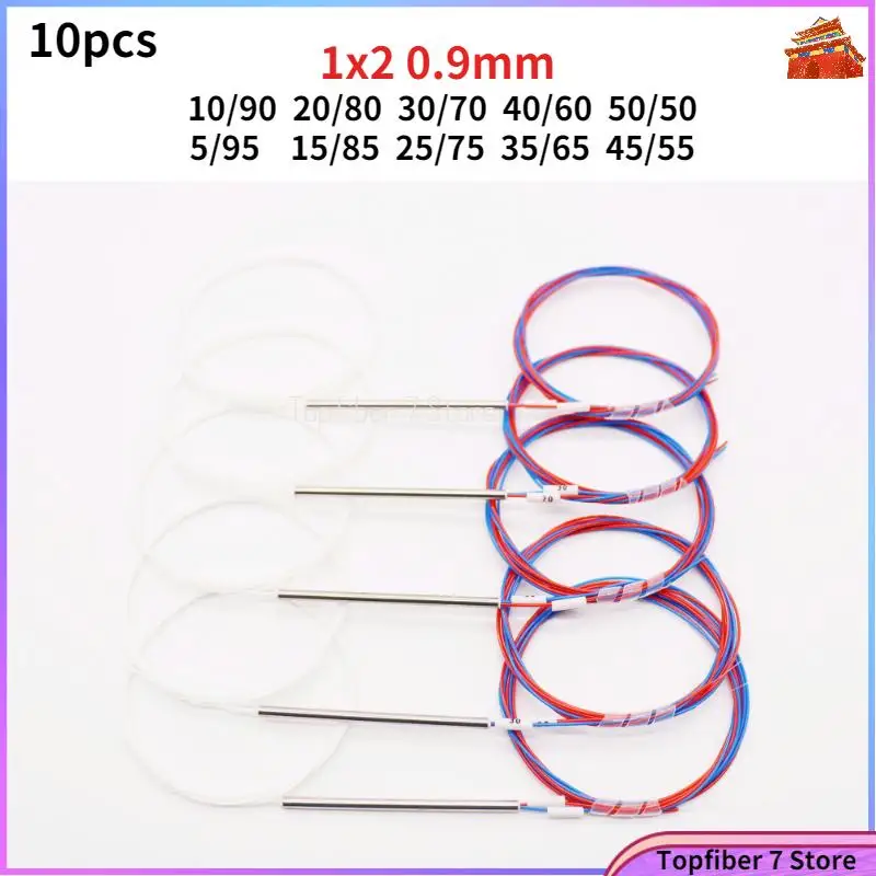 10pcs 1x2 0.9mm 10/90 20/80 30/70 40/60 50/50 Different types unbalanced coupler fiber optic FBT splitter, without connectors
10pcs 1x2 0.9mm 10/90 20/80 30/70 40/60 50/50 Different types unbalanced coupler fiber optic FBT splitter, without connectors