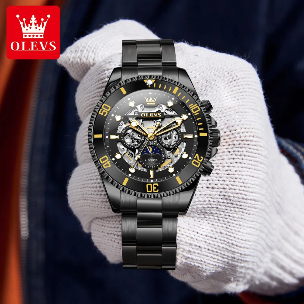 OLEVS 6715 Men Watch Automatic Mechanical Watch Week Date Moon Sport Business Luxury Watch For Men 30m Waterproof Luminous Box
OLEVS 6715 Men Watch Automatic Mechanical Watch Week Date Moon Sport Business Luxury Watch For Men 30m Waterproof Luminous Box