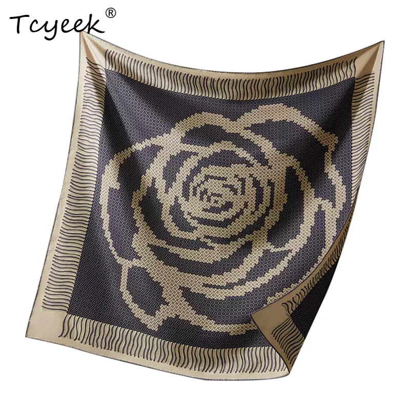 Tcyeek, 18MM 100%Mulberry Slik Kerchief, 75cm Women Rose Printed, Mom Gift Original Design Scarf, 2024 Autumn Winter A47284QC
Tcyeek, 18MM 100%Mulberry Slik Kerchief, 75cm Women Rose Printed, Mom Gift Original Design Scarf, 2024 Autumn Winter A47284QC
