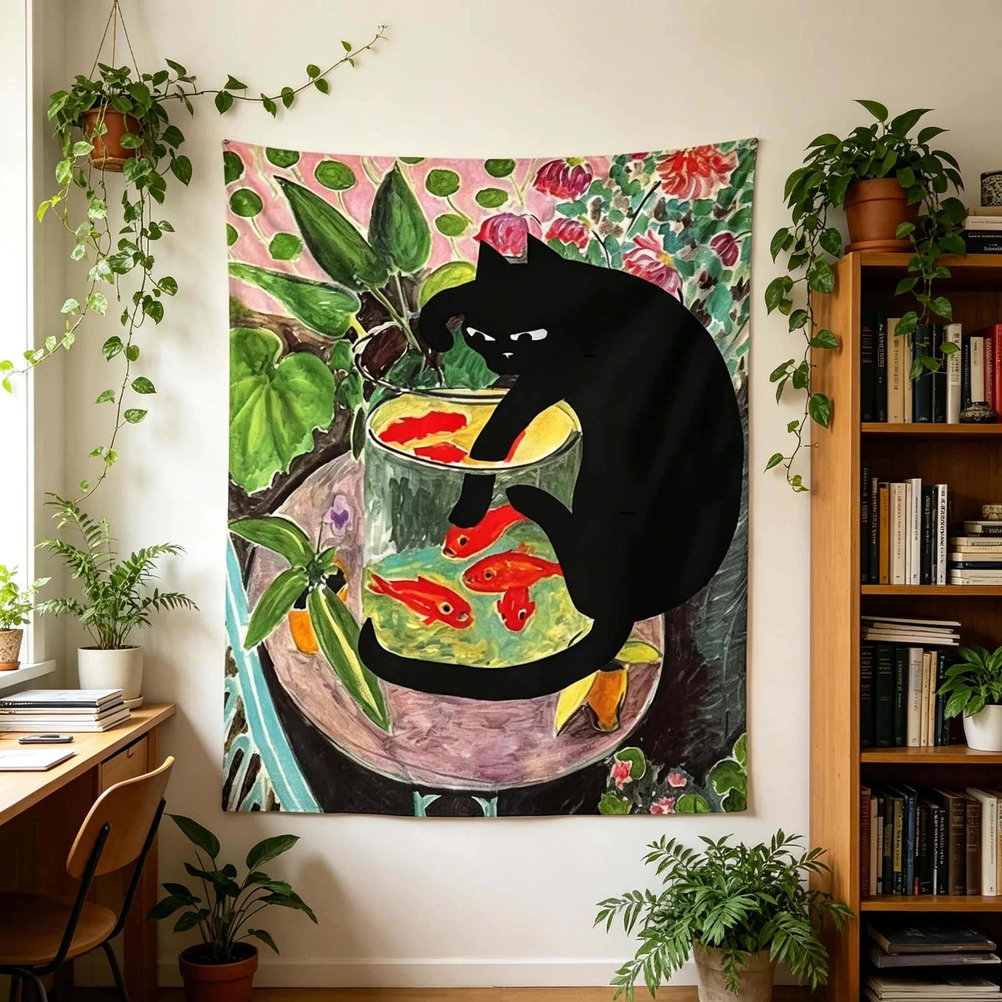 Matisse Goldfish Black Cat Wall Tapestry High Quality Flat Print for Bedroom Party Outdoor Garden Decor Multiple Size
Matisse Goldfish Black Cat Wall Tapestry High Quality Flat Print for Bedroom Party Outdoor Garden Decor Multiple Size