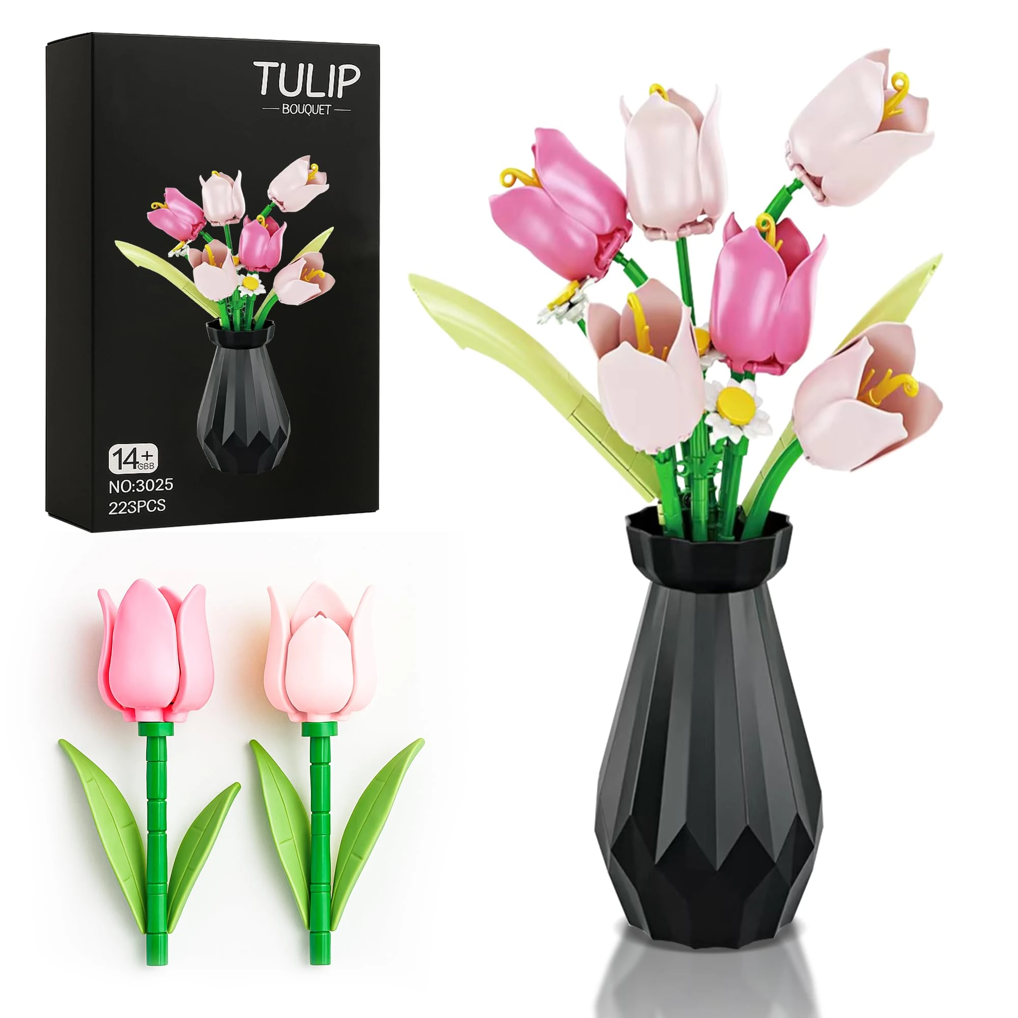 Building Blocks Bouquet Set Tulip and Rose Collection DIYartificial flower bouquets perfect for home decor and as gifts(ia vase)
Building Blocks Bouquet Set Tulip and Rose Collection DIYartificial flower bouquets perfect for home decor and as gifts(ia vase)
