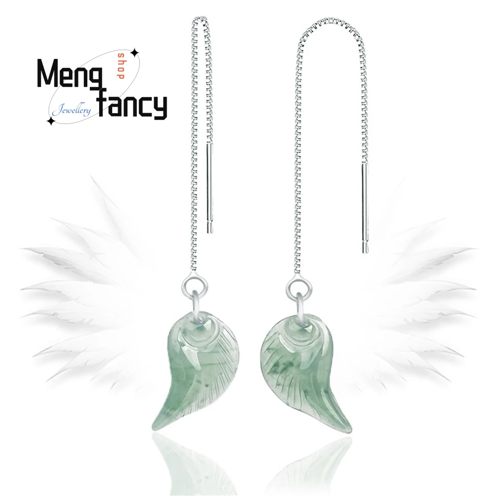 Natural A Goods Jade Blue Water Angel Wings Ear Line S925 Silver Inlaid With Ice Jade Earrings For Women High-Grade Earrings
Natural A Goods Jade Blue Water Angel Wings Ear Line S925 Silver Inlaid With Ice Jade Earrings For Women High-Grade Earrings