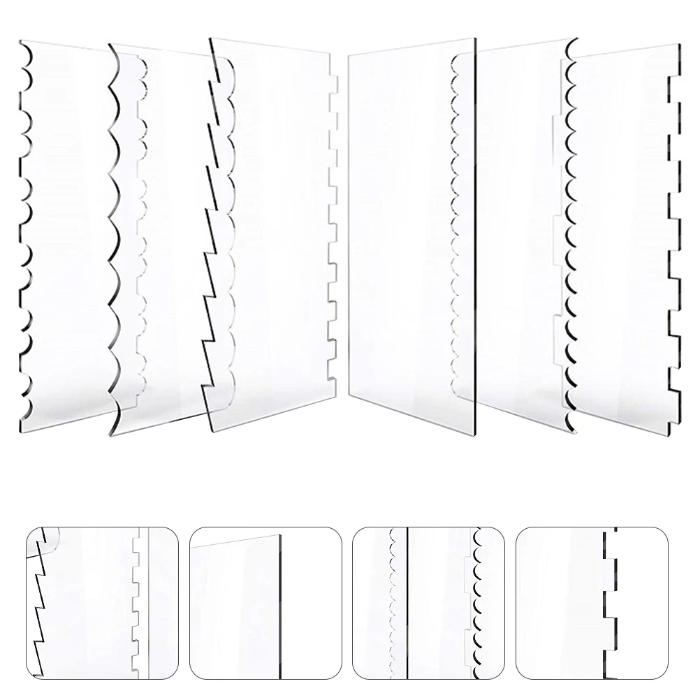 6pcs Cake Scraper Acrylic Baking Tool Set for Decorating Frosting Cakes Icing Kitchen Gadgets Home Baking Scrapers Practical
6pcs Cake Scraper Acrylic Baking Tool Set for Decorating Frosting Cakes Icing Kitchen Gadgets Home Baking Scrapers Practical