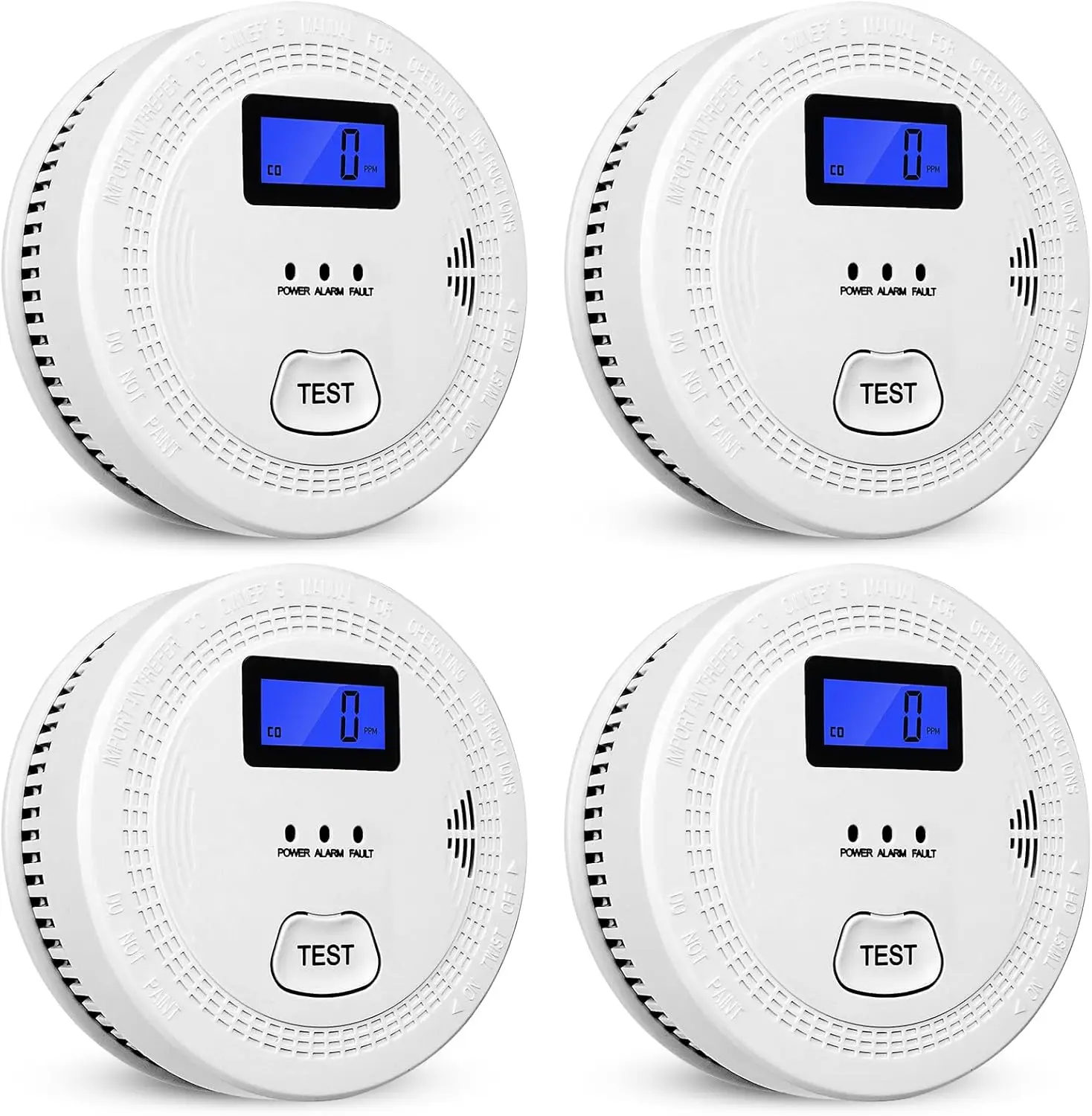 4-Pack 2-in-1 CO & Smoke Alarm with LCD Screen, 85dB Loud Alarm, Easy Installation for Home Safety
4-Pack 2-in-1 CO & Smoke Alarm with LCD Screen, 85dB Loud Alarm, Easy Installation for Home Safety
