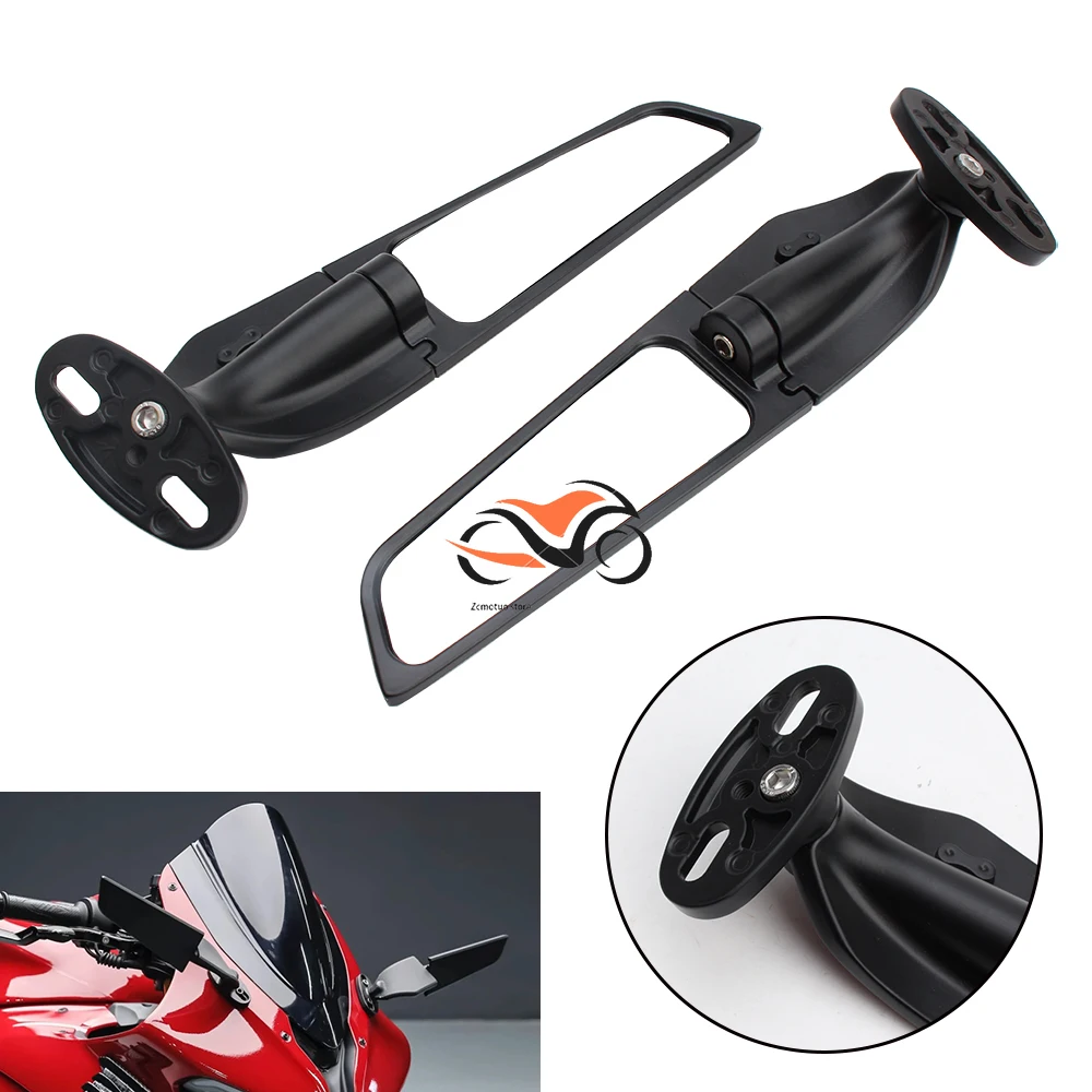 Motorcycle Rearview Mirror Wing Aerodynamic Rotatable Aluminum Alloy Side Mirrors 8/10mm Motorcycle Universal Accessories
Motorcycle Rearview Mirror Wing Aerodynamic Rotatable Aluminum Alloy Side Mirrors 8/10mm Motorcycle Universal Accessories