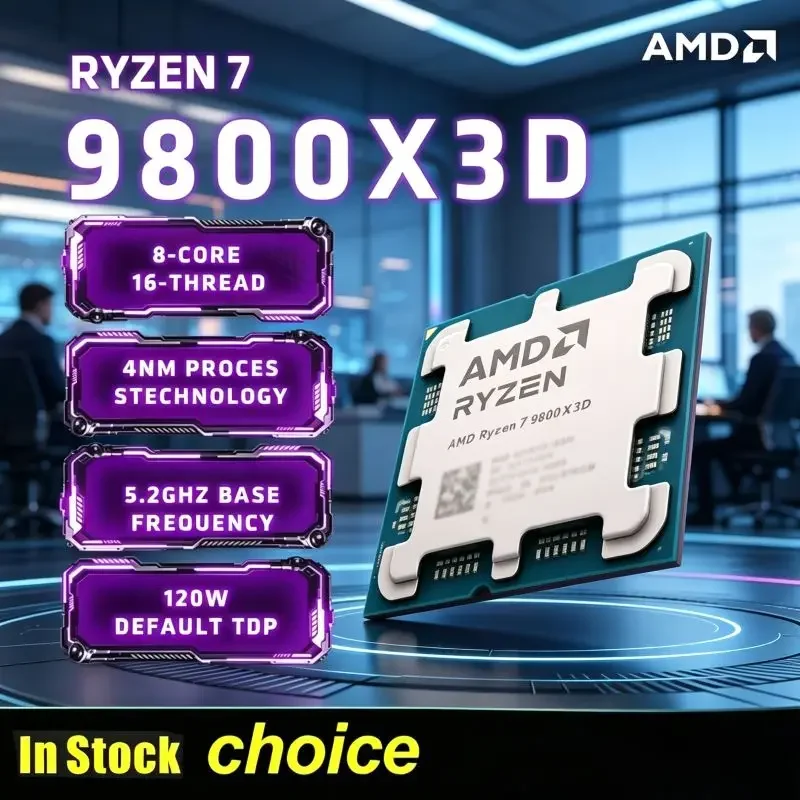 R7 9800X3D AMD Desktop Processor AM5 8-Core16Thread Max5.2GHz Large 96MB Cache Powerful CPU Sold Without Original Retail Package
R7 9800X3D AMD Desktop Processor AM5 8-Core16Thread Max5.2GHz Large 96MB Cache Powerful CPU Sold Without Original Retail Package