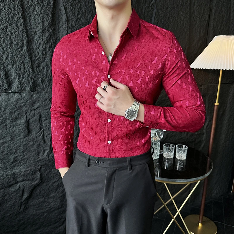 Mens Dress Shirts High Quality Anti Wrinkle Floral Shirts For Men Clothing 2024 Fashion Autumn Winter Big Size Prom Tuxedo 4XL-M
Mens Dress Shirts High Quality Anti Wrinkle Floral Shirts For Men Clothing 2024 Fashion Autumn Winter Big Size Prom Tuxedo 4XL-M