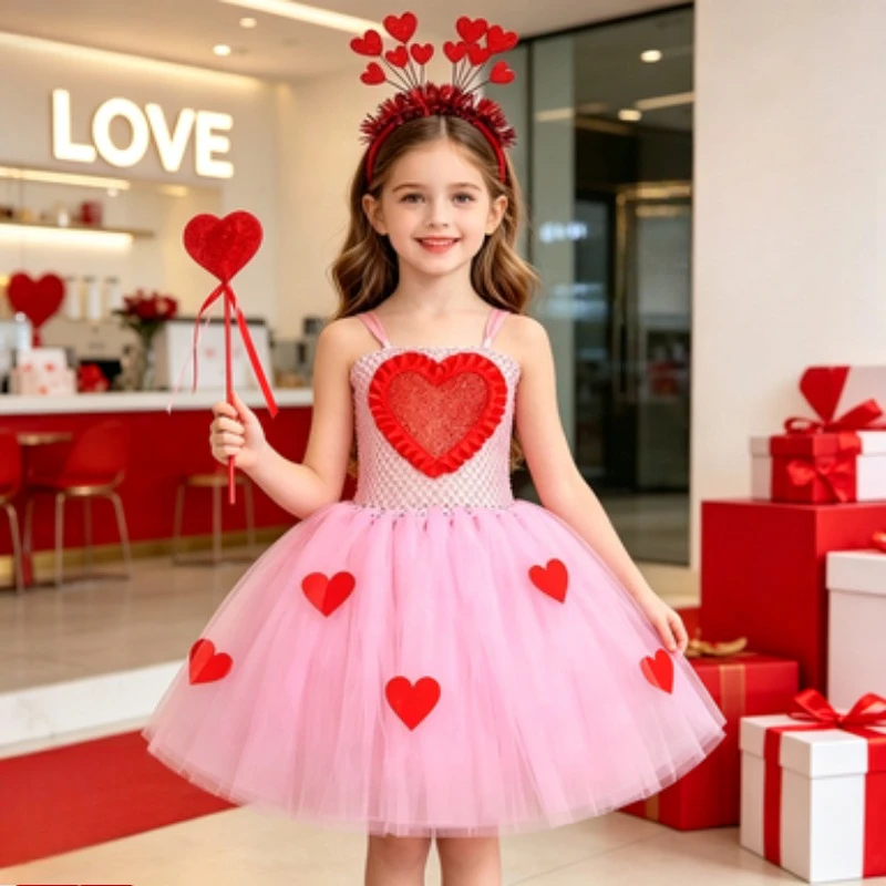 Christmas Heart-patterned Girls' Dress Set, Tulle Princess Dress for Girls, Ideal for Birthday Parties and Stage Performances
Christmas Heart-patterned Girls' Dress Set, Tulle Princess Dress for Girls, Ideal for Birthday Parties and Stage Performances