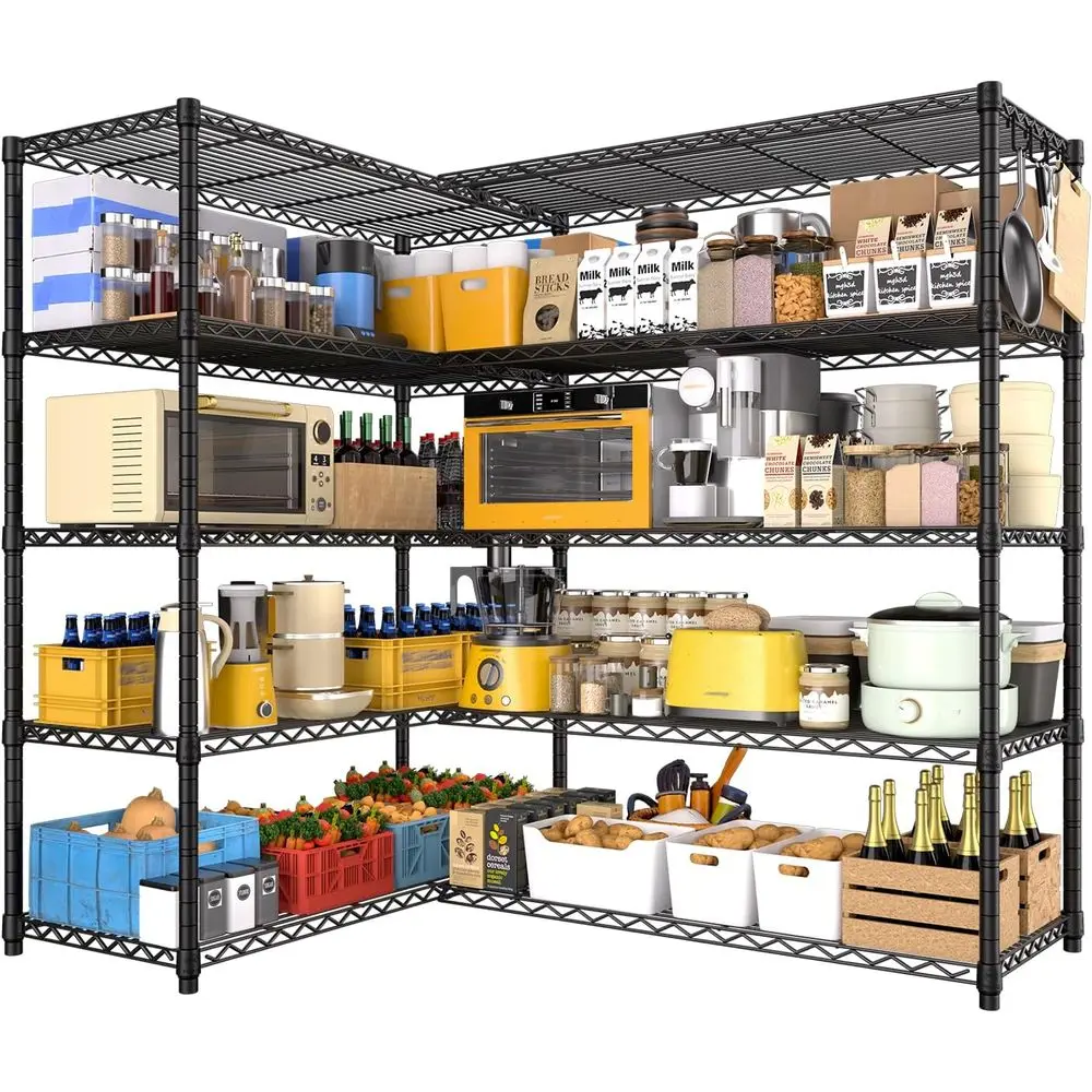 72 W x 16 D x 76 H Heavy-Duty Metal Storage Wire Shelves - Adjustable Garage Shelving Unit for Utility, Kitchen, or Warehouse, B
72 W x 16 D x 76 H Heavy-Duty Metal Storage Wire Shelves - Adjustable Garage Shelving Unit for Utility, Kitchen, or Warehouse, B