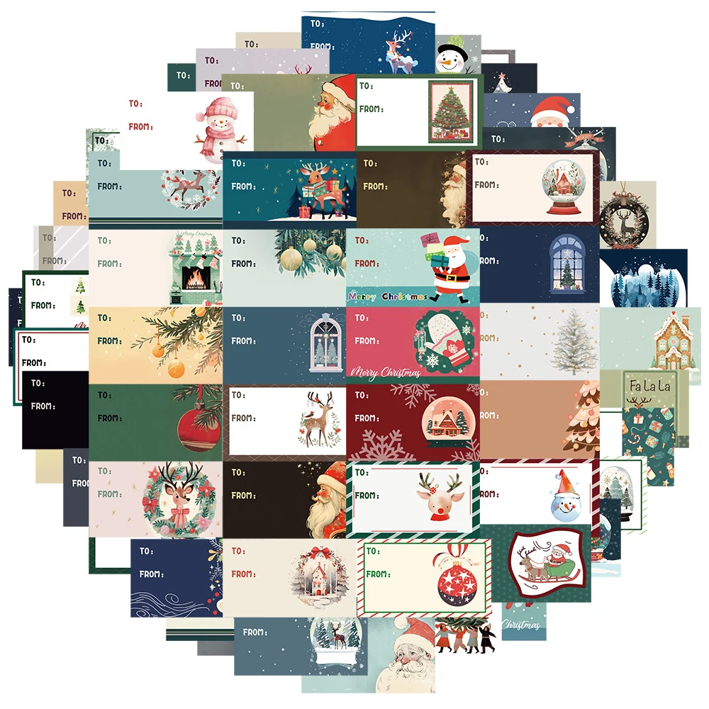 10/30/60pcs Decoration "To From" Gift From Santa Cards Sticker DIY Christmas Gift Box Tags Sticker PVC Kawaii Graffiti Decals
10/30/60pcs Decoration "To From" Gift From Santa Cards Sticker DIY Christmas Gift Box Tags Sticker PVC Kawaii Graffiti Decals
