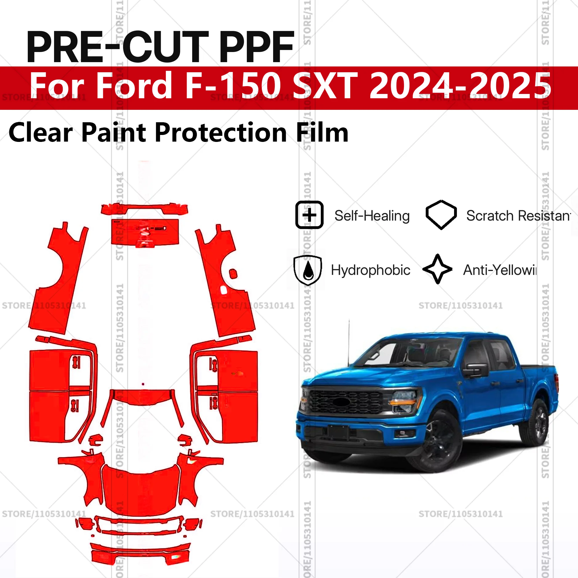 Предварительно нарезанная прозрачная защитная пленка PPF для автомобилей, профессиональная автомобильная пленка PPF для Ford F-150 SXT 2024-2025, полная защита кузова
Предварительно нарезанная прозрачная защитная пленка PPF для автомобилей, профессиональная автомобильная пленка PPF для Ford F-150 SXT 2024-2025, полная защита кузова