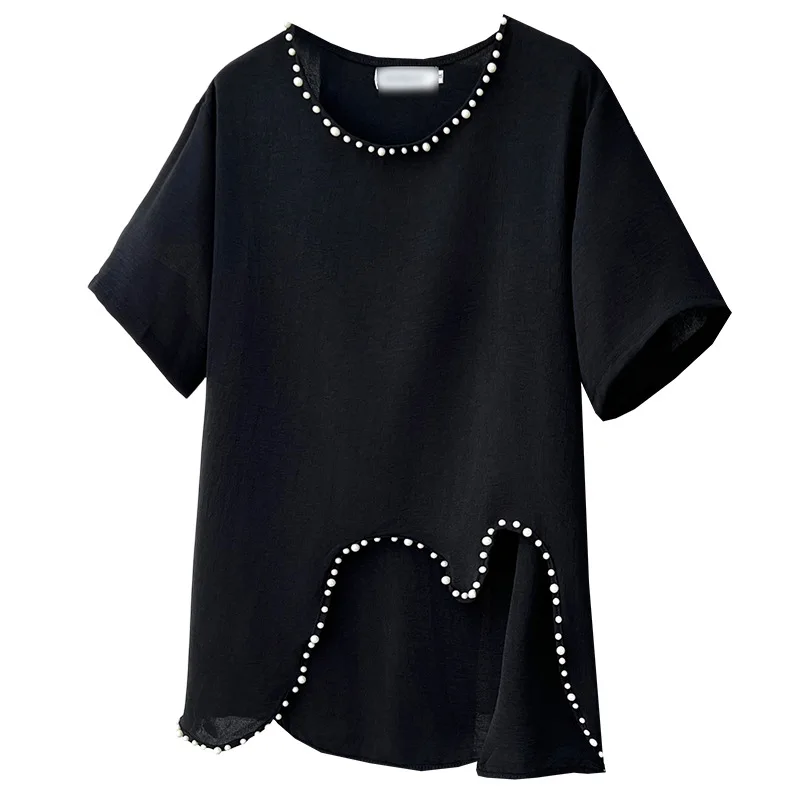 2026 Summer Plus Size Beaded Irregular Hem Short Sleeve Casual T-shirt Tops For Curvy Ladies 8845
2026 Summer Plus Size Beaded Irregular Hem Short Sleeve Casual T-shirt Tops For Curvy Ladies 8845