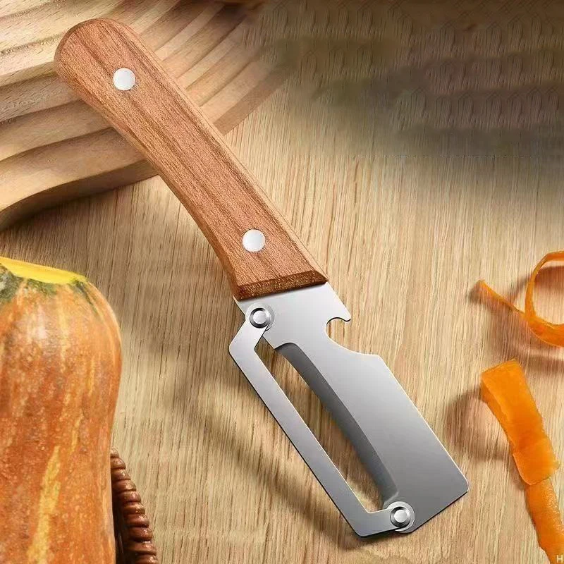 2026 New Vegetable Peeler Multifunction 2 in 1 Stainless Steel Blade with Wooden Handle For Kitchen Tool with Bottle Opener
2026 New Vegetable Peeler Multifunction 2 in 1 Stainless Steel Blade with Wooden Handle For Kitchen Tool with Bottle Opener