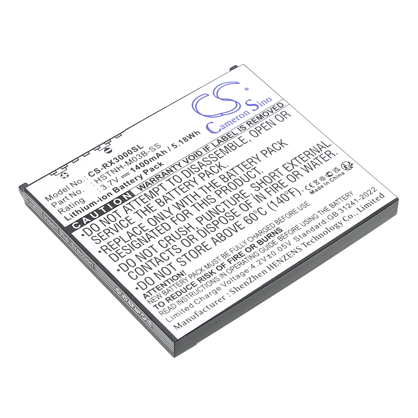 CS Cameron Sino Kerui New 1400mAh Replacement Battery for iPAQ hx2000, iPAQ hx2100, iPAQ hx2110, iPAQ hx2115, iPAQ hx2190, iP
CS Cameron Sino Kerui New 1400mAh Replacement Battery for iPAQ hx2000, iPAQ hx2100, iPAQ hx2110, iPAQ hx2115, iPAQ hx2190, iP