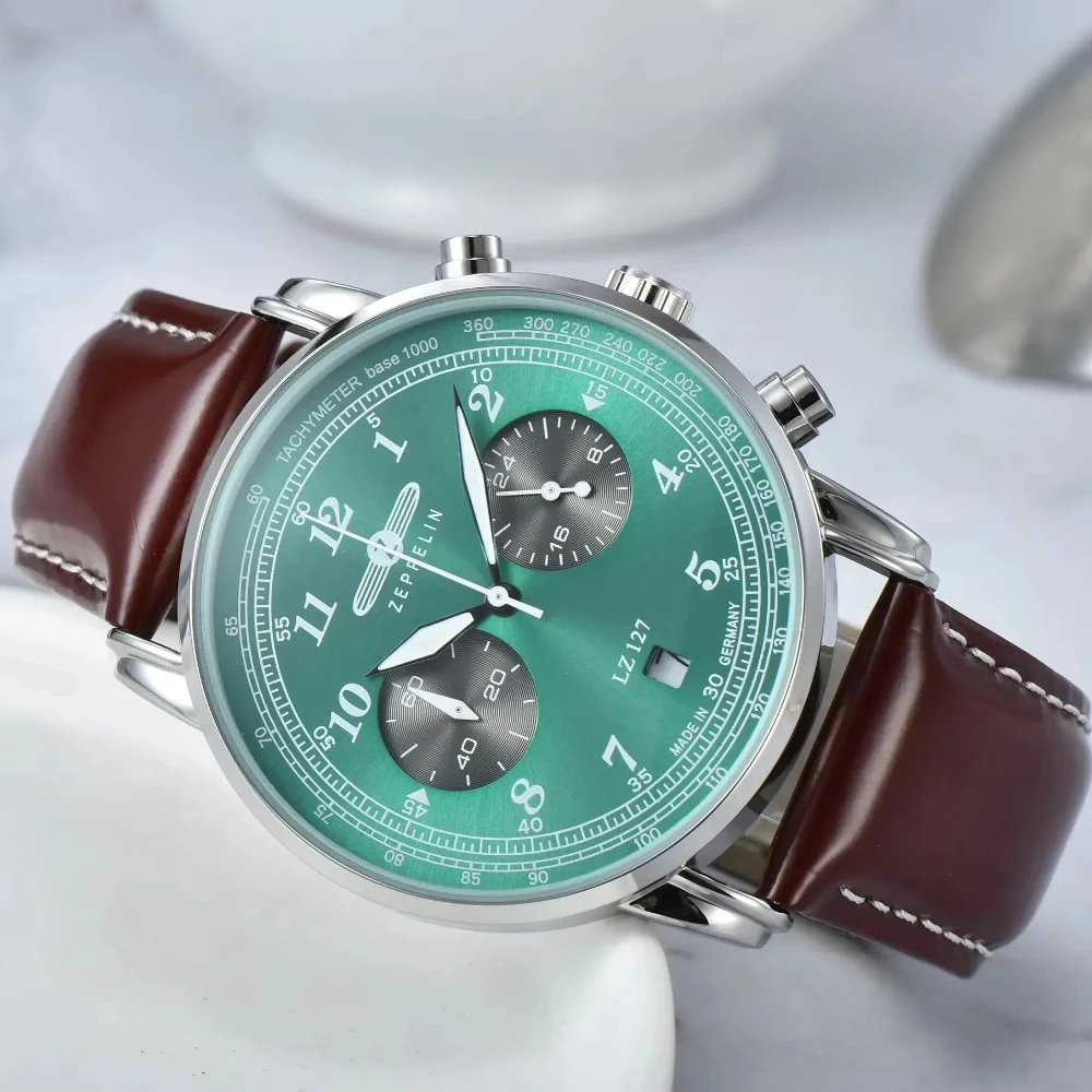 Новые модные часы Zeppelin, серия Hindenburg, кварцевый механизм, мужские часы, ретро-часы для бизнеса и повседневной носки
Новые модные часы Zeppelin, серия Hindenburg, кварцевый механизм, мужские часы, ретро-часы для бизнеса и повседневной носки