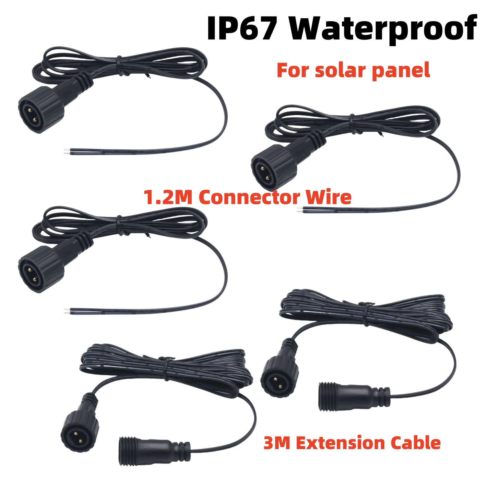 3M IP67 Waterproof Cord Extension Cable For Solar Panel 1.2M 2Pin Black Wire Male LED Connector 2pcs 5pcs 10pcs 20pcs
3M IP67 Waterproof Cord Extension Cable For Solar Panel 1.2M 2Pin Black Wire Male LED Connector 2pcs 5pcs 10pcs 20pcs