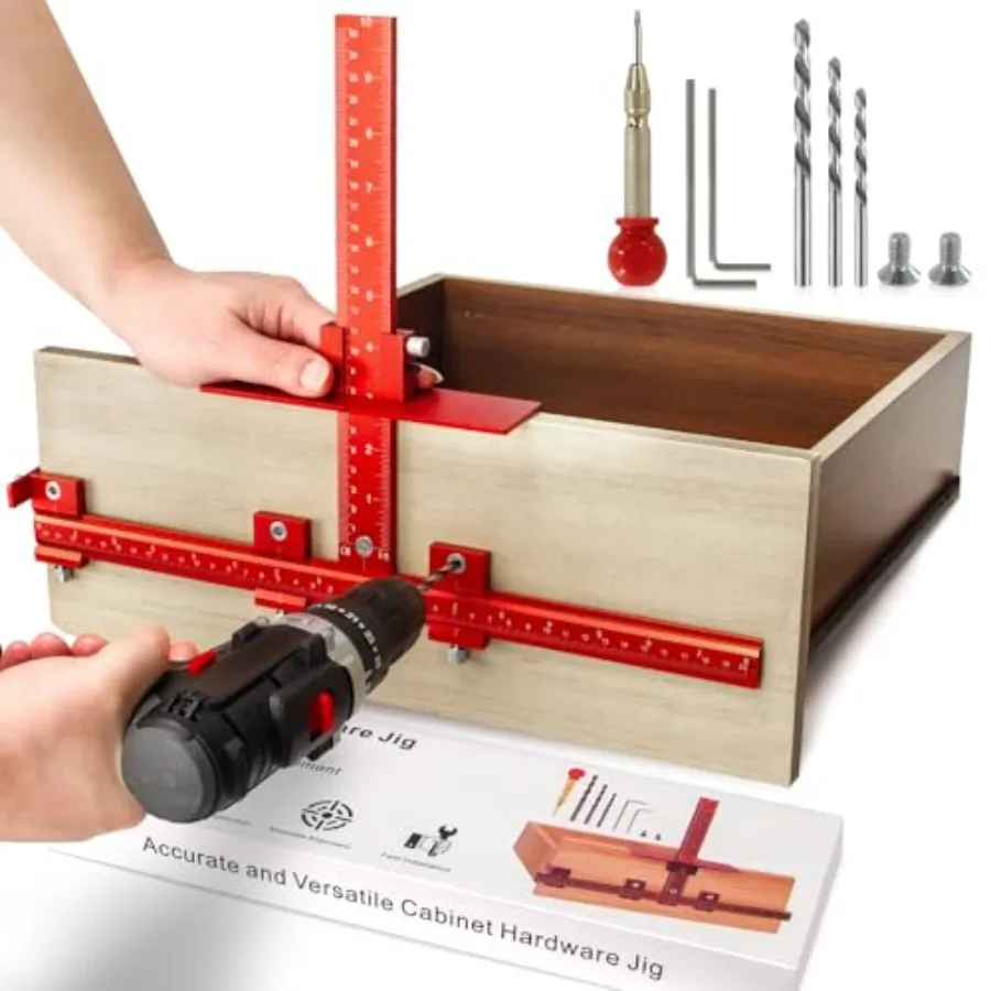 Cabinet Hardware Jig Tool for Handles Pulls Knobs Cabinet Pull Jig with Automatic Center Punch Hardware Template for Door Drawe
Cabinet Hardware Jig Tool for Handles Pulls Knobs Cabinet Pull Jig with Automatic Center Punch Hardware Template for Door Drawe