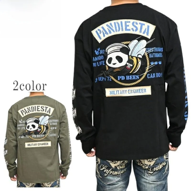 Retro Heavyweight Embroidered Panda Sailor Fighter Military Sle Pure Cotton Long Sve ket T-irt Tee for Men And Women
Retro Heavyweight Embroidered Panda Sailor Fighter Military Sle Pure Cotton Long Sve ket T-irt Tee for Men And Women