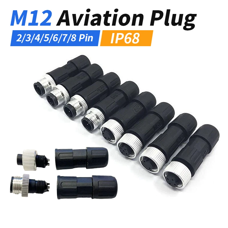 1pc IP68 M12 Aviation Plug Waterproof Copper Gold-plated 2 3 4 5 6 7 8 Pin Male Female Sensor Connector 4-5.5MM Cable Joint
1pc IP68 M12 Aviation Plug Waterproof Copper Gold-plated 2 3 4 5 6 7 8 Pin Male Female Sensor Connector 4-5.5MM Cable Joint
