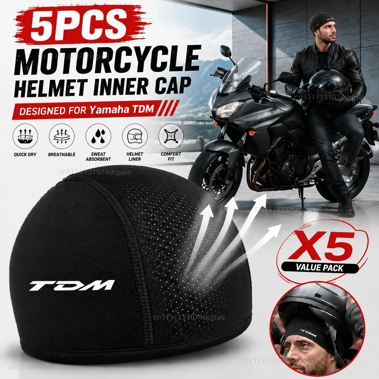 5pcs Motorcycle Helmet Inner Cap Hat Quick Dry Breathable Hat Racing Cap Thin Set For Yamaha TDM 850 1991-2001 TDM 900 2002-2013
5pcs Motorcycle Helmet Inner Cap Hat Quick Dry Breathable Hat Racing Cap Thin Set For Yamaha TDM 850 1991-2001 TDM 900 2002-2013