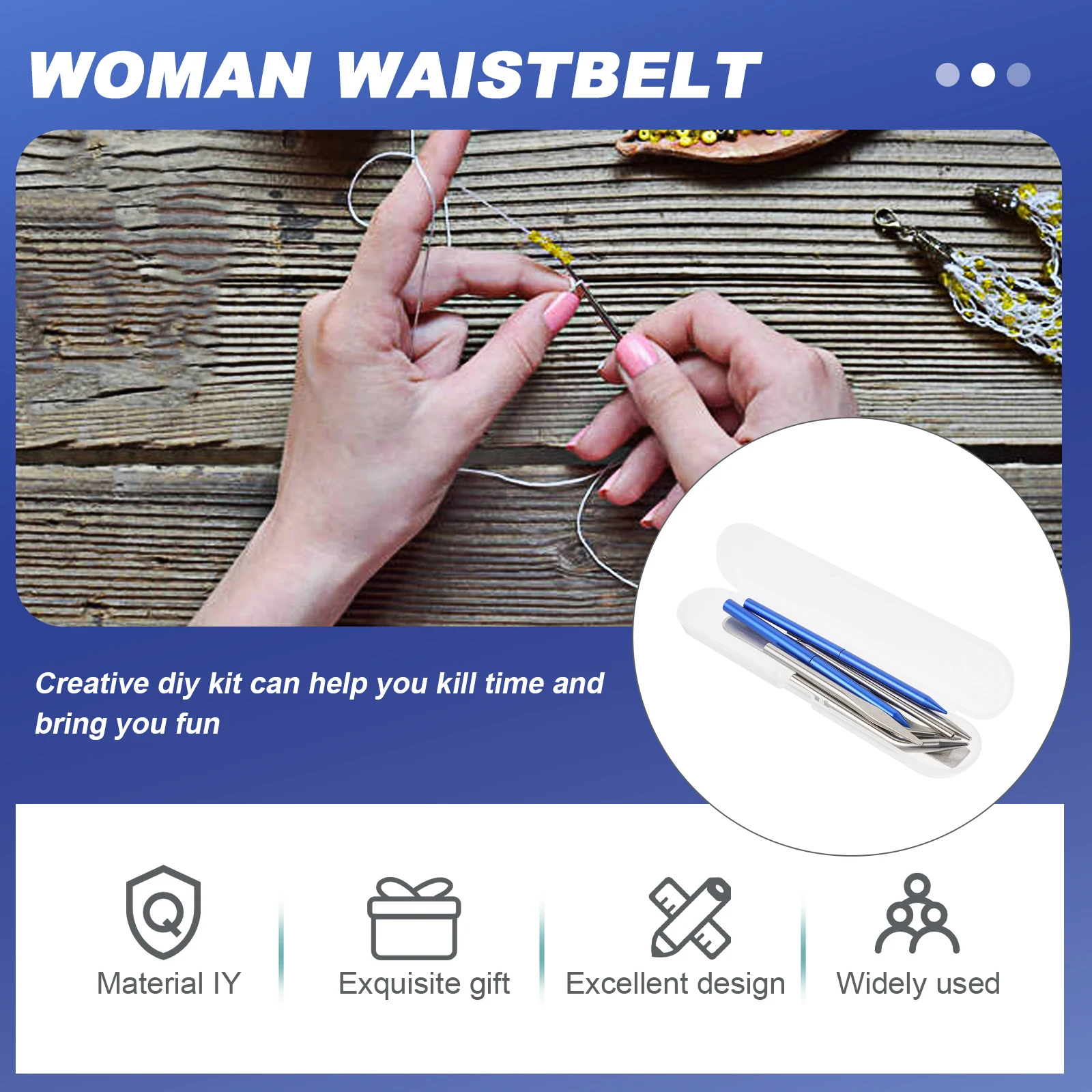 Braiding Tool DIY Bracelet Kit Weaving Needle Set Blue Rhinestones Lacing Stitching Lace Smoothing H made Craft Sewing
Braiding Tool DIY Bracelet Kit Weaving Needle Set Blue Rhinestones Lacing Stitching Lace Smoothing H made Craft Sewing