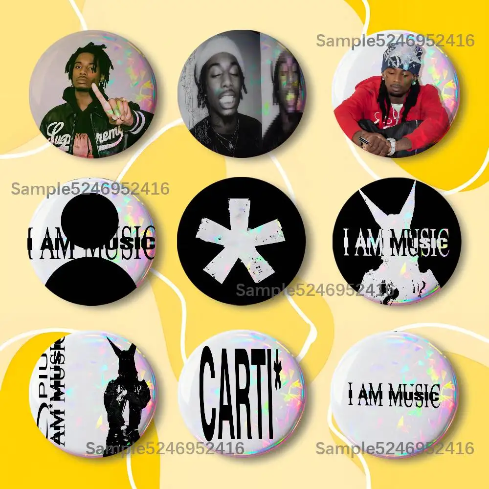 P-Playboi Carti I AM MUSIC Laser Badge Round Creative Pins Brooch Niche Design Brooch for Backpack Lapel Pins Accessories
P-Playboi Carti I AM MUSIC Laser Badge Round Creative Pins Brooch Niche Design Brooch for Backpack Lapel Pins Accessories