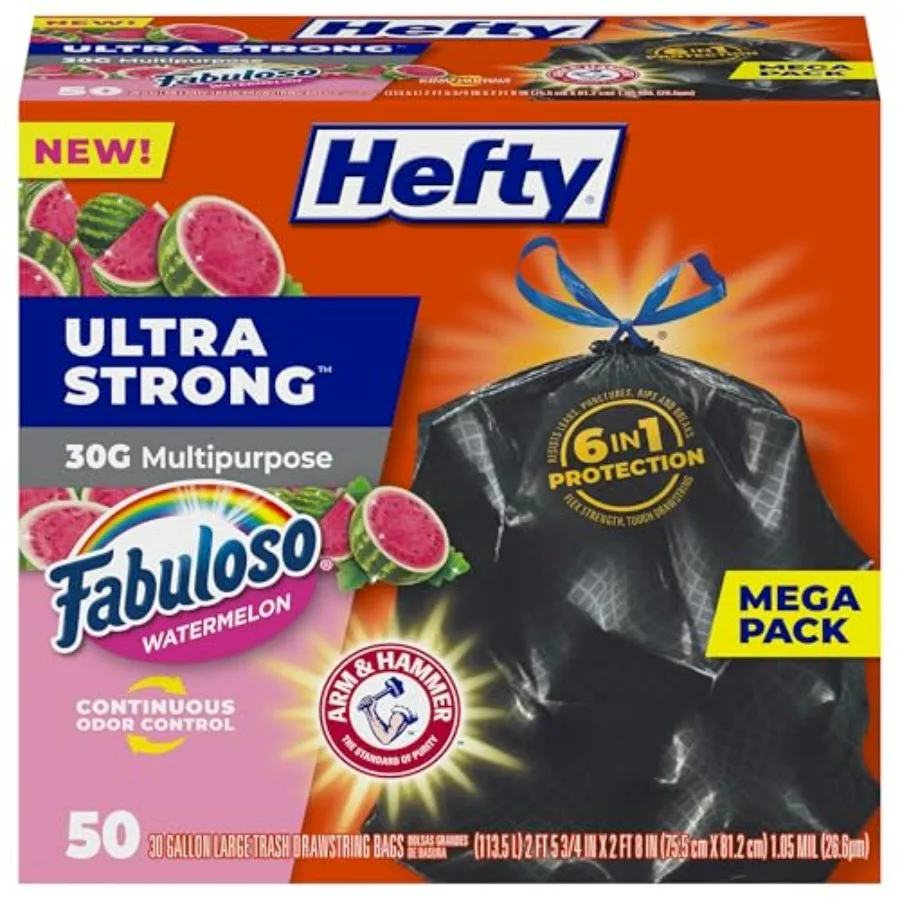 Ultra Strong 30 Gallon Trash Bags, Large Trash Bags, Multipurpose, Break Resistant Drawstring Closure, Resists Leaks, Punctures
Ultra Strong 30 Gallon Trash Bags, Large Trash Bags, Multipurpose, Break Resistant Drawstring Closure, Resists Leaks, Punctures