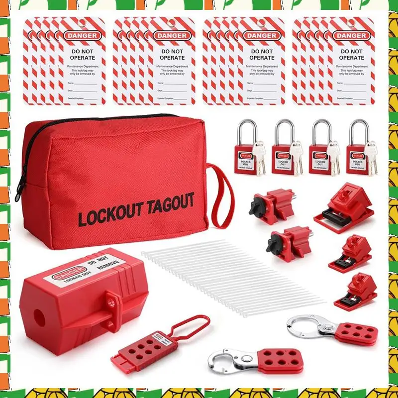 Professional Tool Electrical Lockout Tagout Kit, Hasps Set, Clamp On And Universal Multipole Circuit Breaker Lockouts, Lotolocko
Professional Tool Electrical Lockout Tagout Kit, Hasps Set, Clamp On And Universal Multipole Circuit Breaker Lockouts, Lotolocko