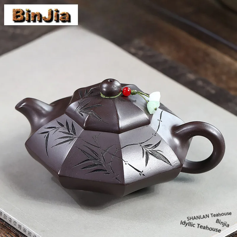 270 мл Изысканные фиолетовые глиняные чайники Исин, бамбуковый горшок ручной работы Ruyi, необработанная руда, красный дракон, кровь, песок, грязевой чайник, чайный сервиз Zisha, подарки
270 мл Изысканные фиолетовые глиняные чайники Исин, бамбуковый горшок ручной работы Ruyi, необработанная руда, красный дракон, кровь, песок, грязевой чайник, чайный сервиз Zisha, подарки