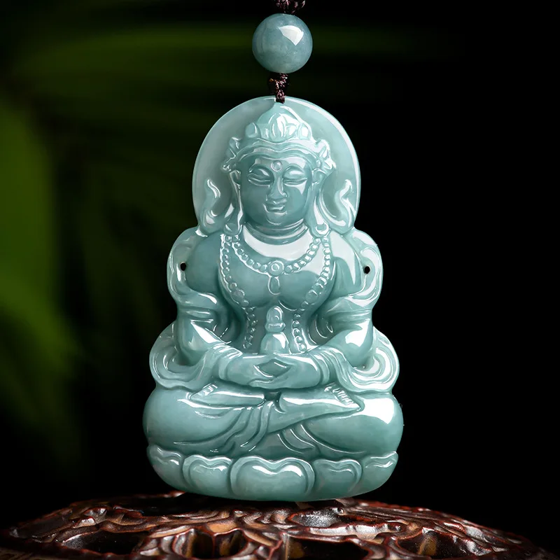 Natural A Burma Jade Blue Water Tara Guanyin Ice Jadeite Pendant Men's Women's Charms Jewelry Wholesale Drop Shipping
Natural A Burma Jade Blue Water Tara Guanyin Ice Jadeite Pendant Men's Women's Charms Jewelry Wholesale Drop Shipping