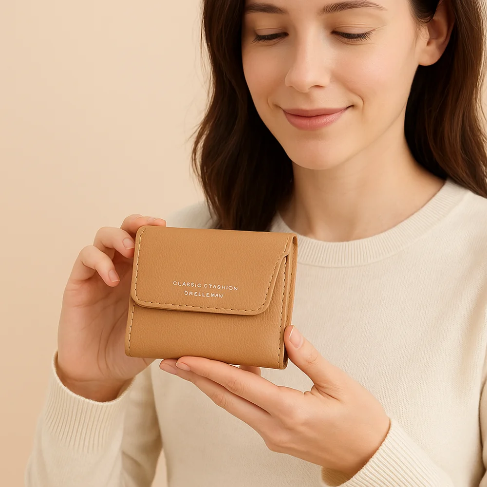 Elegant Women Short Wallet Large Capacity Zipper Closure Business Card Holder Solid Color Simple Brand Female Purses Female
Elegant Women Short Wallet Large Capacity Zipper Closure Business Card Holder Solid Color Simple Brand Female Purses Female