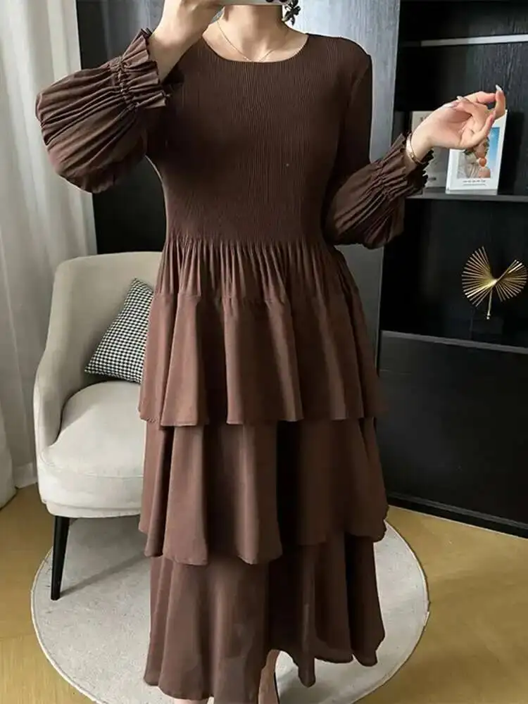 New Ruffles Spring Dress For Women Pleated Fashion Round Necl A-line Party Dresses Solid Color 2024 Clothing 2MAYT
New Ruffles Spring Dress For Women Pleated Fashion Round Necl A-line Party Dresses Solid Color 2024 Clothing 2MAYT