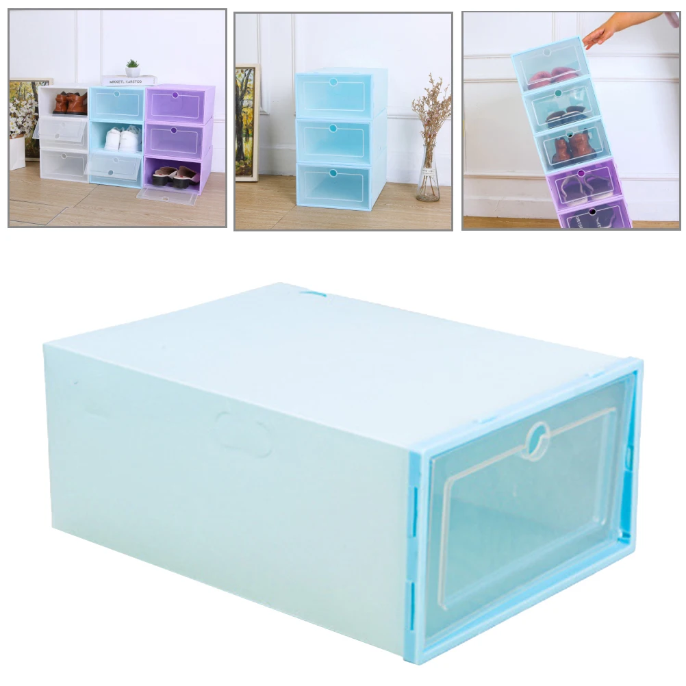 6 Pcs Shoes Box Transparent Stackable Storage Bins Organizer Thick Strong Bearing Reinforced Design Save Space Household
6 Pcs Shoes Box Transparent Stackable Storage Bins Organizer Thick Strong Bearing Reinforced Design Save Space Household