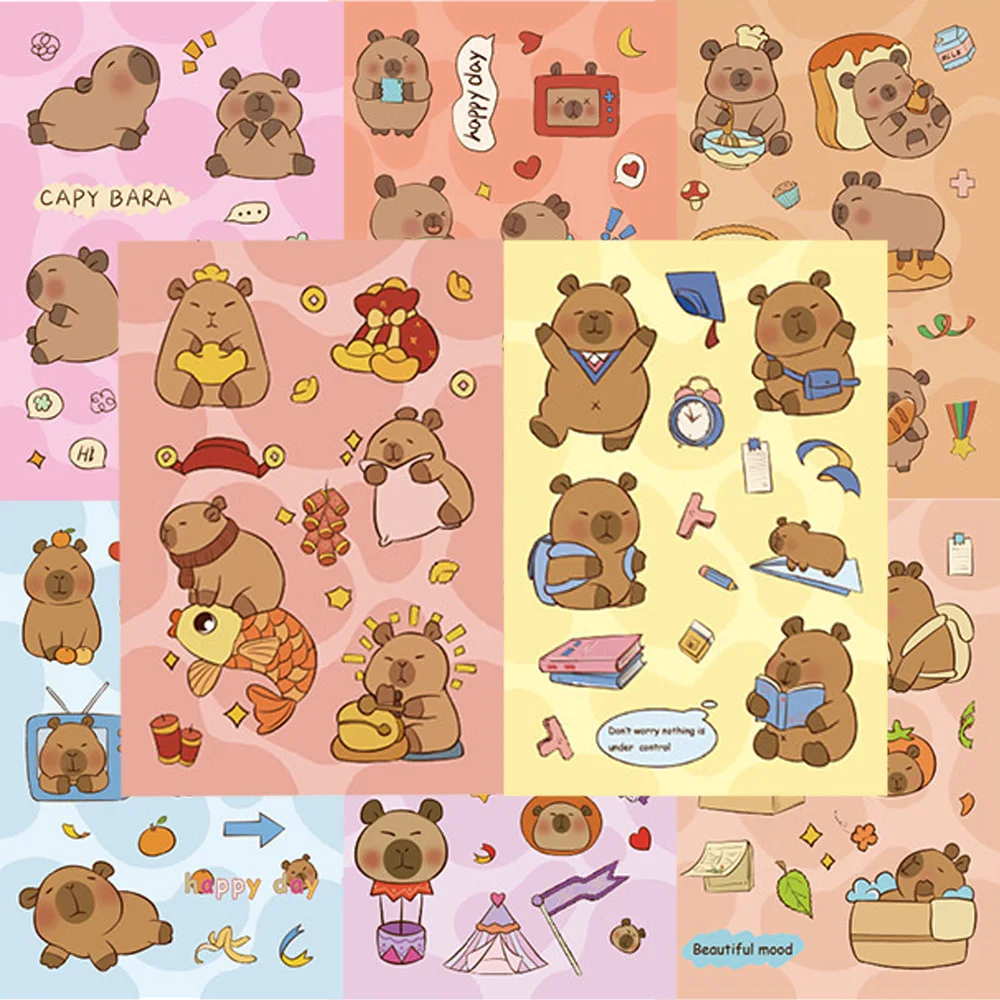 8/16sheets Kawaii Cartoon Capybara Stickers Animals Decoration Sticker Gifts DIY Notebook Phone Suitcase Cute Decals Fun for Toy
8/16sheets Kawaii Cartoon Capybara Stickers Animals Decoration Sticker Gifts DIY Notebook Phone Suitcase Cute Decals Fun for Toy