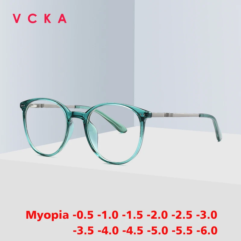 Модные женские очки для близорукости VCKA в круглой оправе, компьютерные очки с защитой от синего света, оптика по рецепту, оптические очки от-0,50 до-10
Модные женские очки для близорукости VCKA в круглой оправе, компьютерные очки с защитой от синего света, оптика по рецепту, оптические очки от-0,50 до-10
