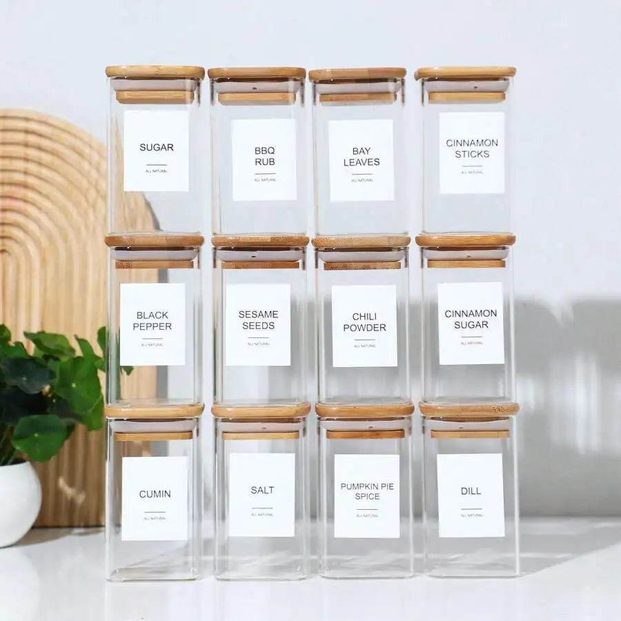 The Encounter Of Square Spice Jars And Classic Round Ones: A 12/18/24 - Piece Set Of Square Jars With Bamboo Lids And Round Jars, Adding A Touch Of Natural Elegance To The Kitchen
The Encounter Of Square Spice Jars And Classic Round Ones: A 12/18/24 - Piece Set Of Square Jars With Bamboo Lids And Round Jars, Adding A Touch Of Natural Elegance To The Kitchen