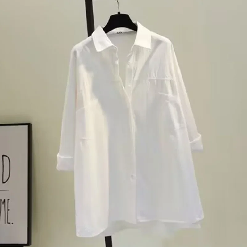 Office Lady Long Sleeve Shirt Women Autumn Casual Solid Color Loose Tops Blouse Fashion Pockets Button Up Shirts Clothes 27762
Office Lady Long Sleeve Shirt Women Autumn Casual Solid Color Loose Tops Blouse Fashion Pockets Button Up Shirts Clothes 27762