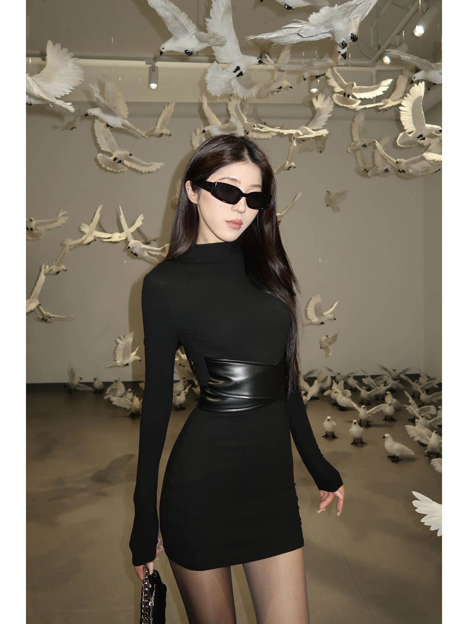 Bla Wrap Bodycon Dr Semi High Collar Women's Inner Wear ort A-Line Skirt by LLE Sexy Sle Spring Autumn Faion
Bla Wrap Bodycon Dr Semi High Collar Women's Inner Wear ort A-Line Skirt by LLE Sexy Sle Spring Autumn Faion