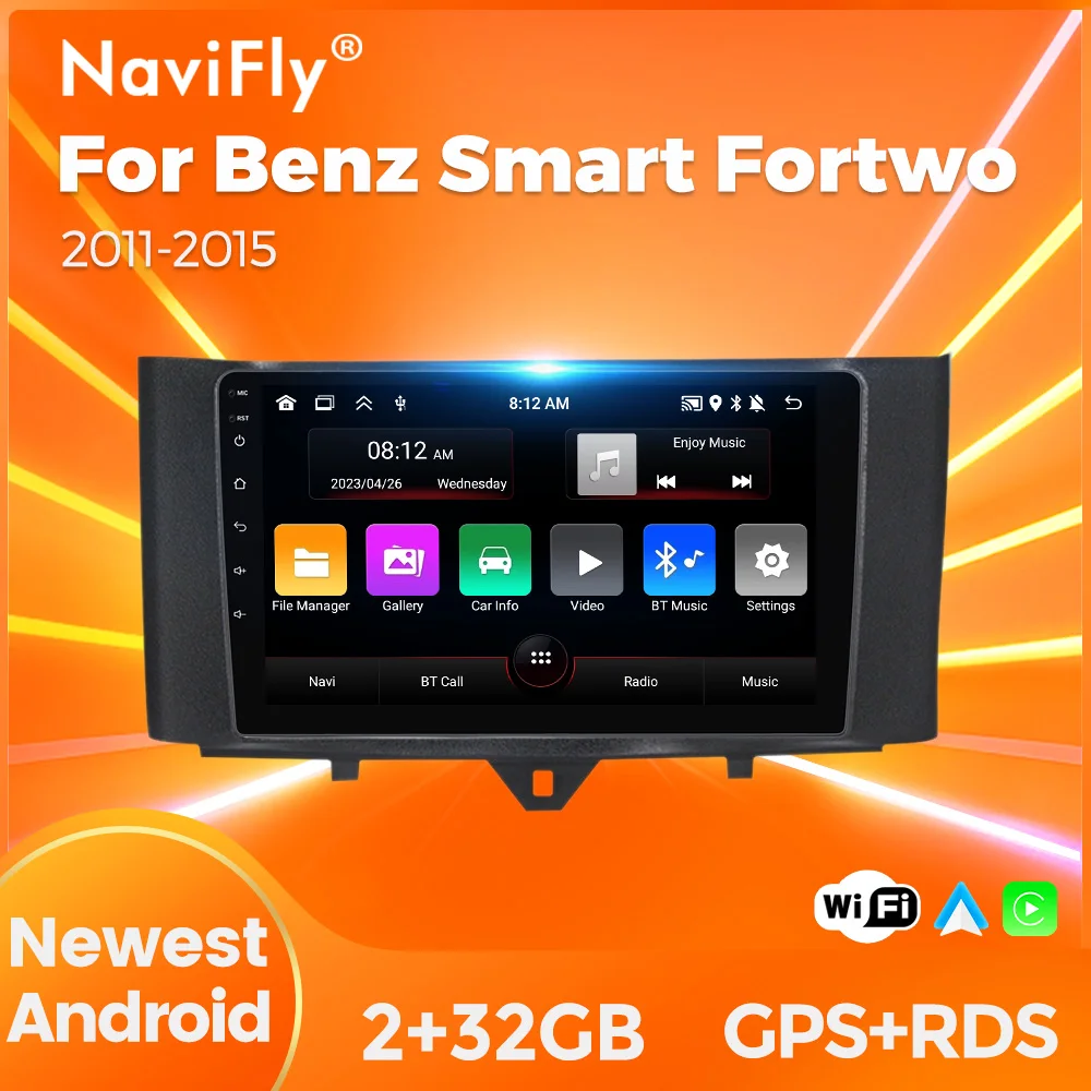 NaviFly Carplay Android Auto Car Radio For Mercedes Benz Smart Fortwo 2010-2015 Car Multimedia GPS Stereo autoradio Navigation
NaviFly Carplay Android Auto Car Radio For Mercedes Benz Smart Fortwo 2010-2015 Car Multimedia GPS Stereo autoradio Navigation