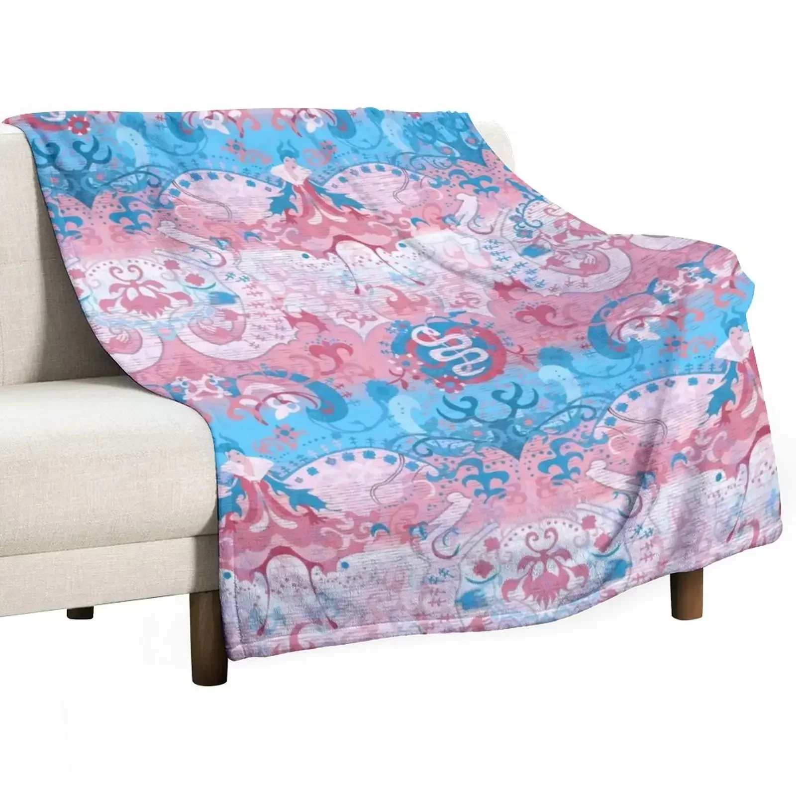 Transgender Dragon Damask -- Trans Pride Flag Colors Throw Blanket Custom Summer Camping Blankets
Transgender Dragon Damask -- Trans Pride Flag Colors Throw Blanket Custom Summer Camping Blankets